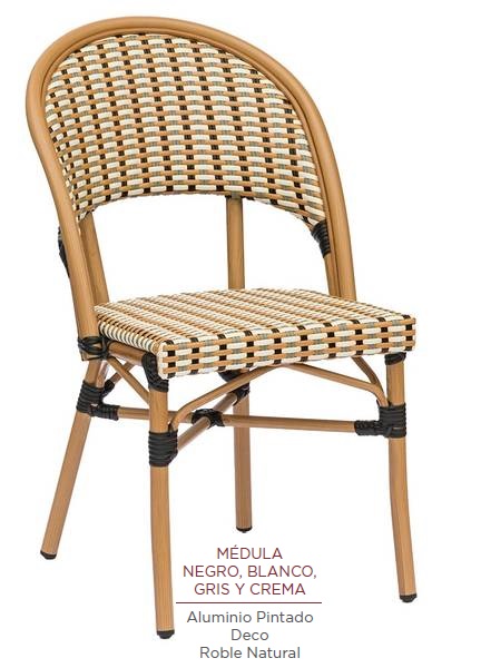 LOUVRE silla roble natural medula negro