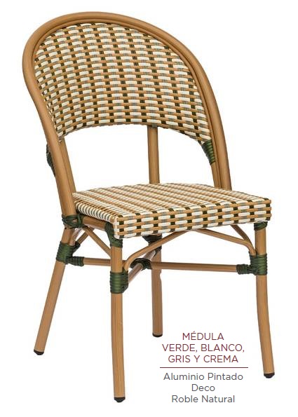 LOUVRE silla roble natural medula verde