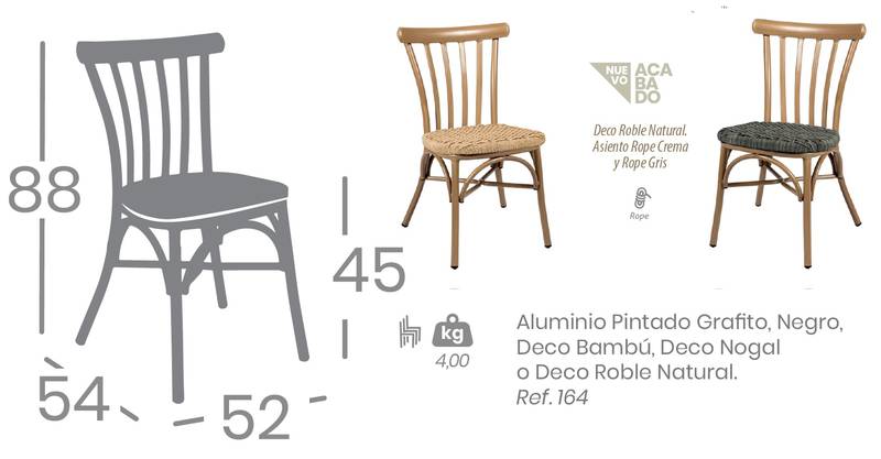 164 silla Roble Natural ficha