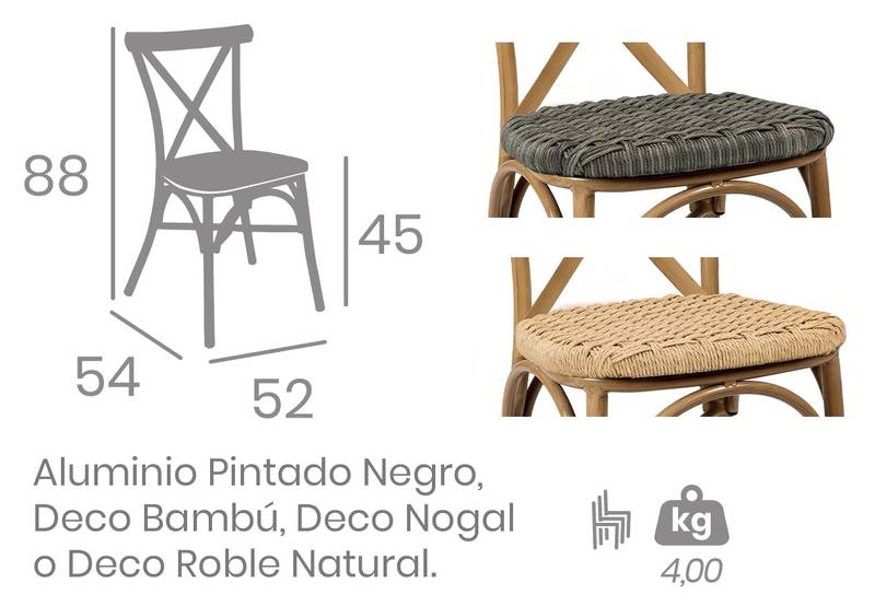 163 silla roble natural ROPE CREMA 2