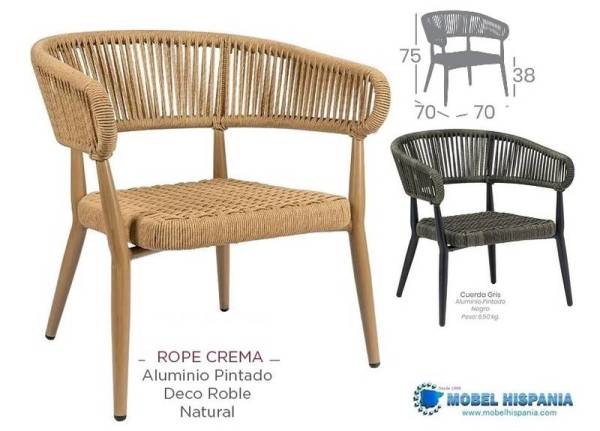 3700 Sofa roble natural cuerda crema 2