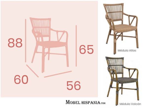 4192 sillon aluminio bambu medula medidas