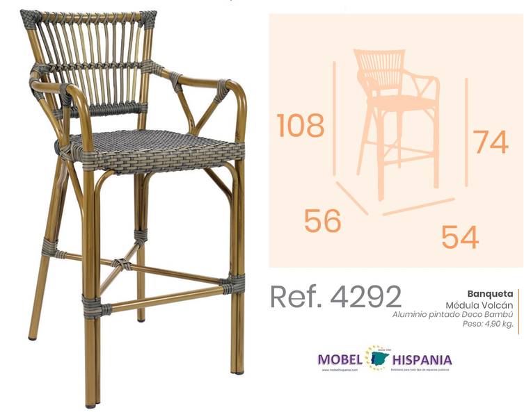 4292 tauburete aluminio bambu medula volcan