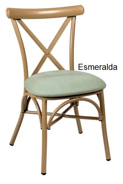 163 silla roble natural tapizado esmeralda