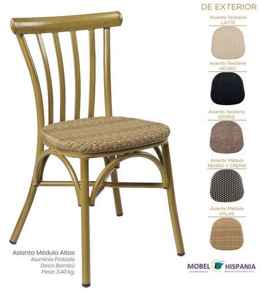 164 Silla Deco Bambu Asiento Medula Atlas