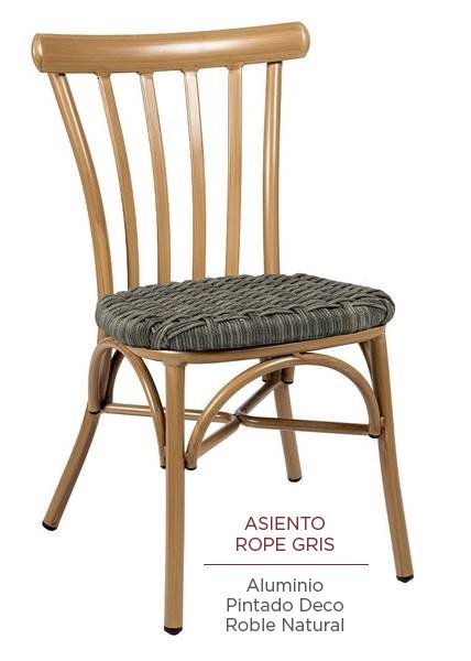 164 silla Roble Natural CUERDA GRIS