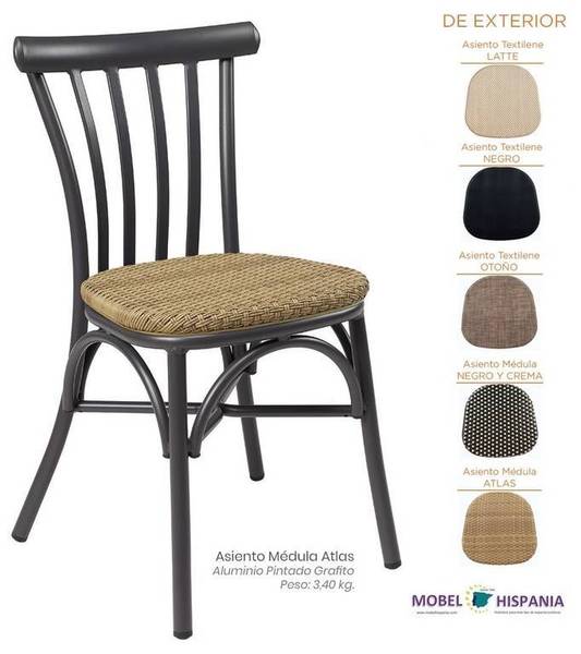 164 silla aluminio grafito asiento medula atlas