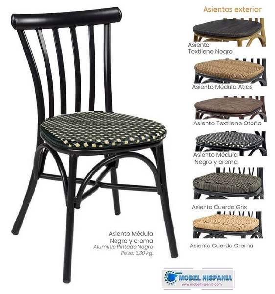 164 silla aluminio negro medula