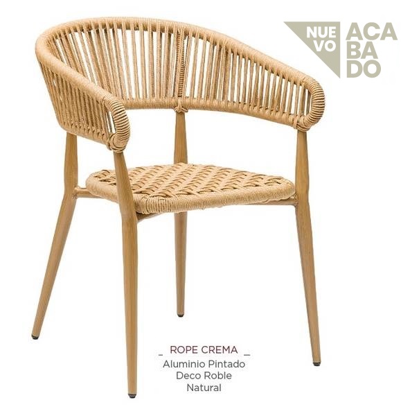 3100 Sillon roble natural cuerda crema