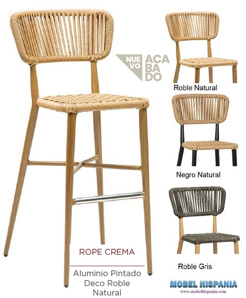 3200 Banqueta roble natural cuerda crema 1