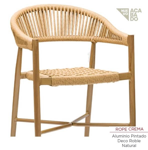 3300 Banqueta CON BRAZOS roble natural cuerda crema 1