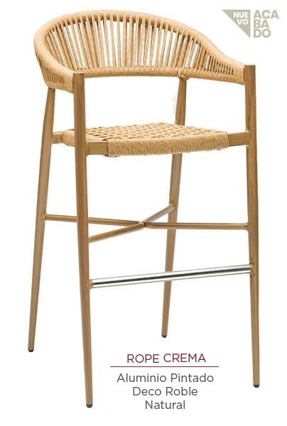 3300 Banqueta CON BRAZOS roble natural cuerda crema