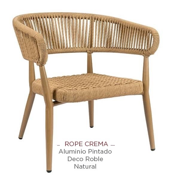 3700 Sofa roble natural cuerda crema
