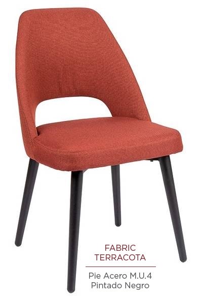 6031 silla negro tapizado terracota