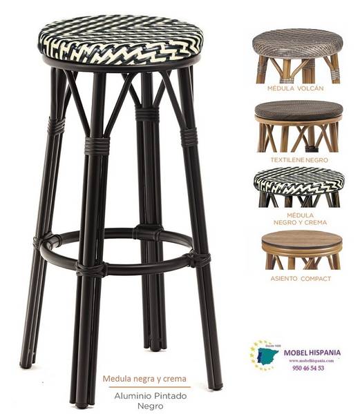 8231-Banqueta-aluminio-Negro-medula-negra-crema 8231 Banqueta aluminio Negro medula negra crema