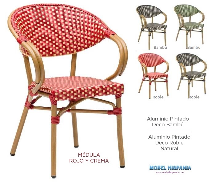 4090 sillon roble rojo crema 1