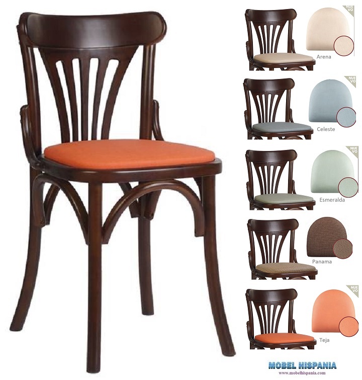 6150 PLUS silla nogal tapizado teja 1
