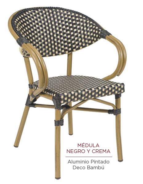 4090 sillon bambu negro crema