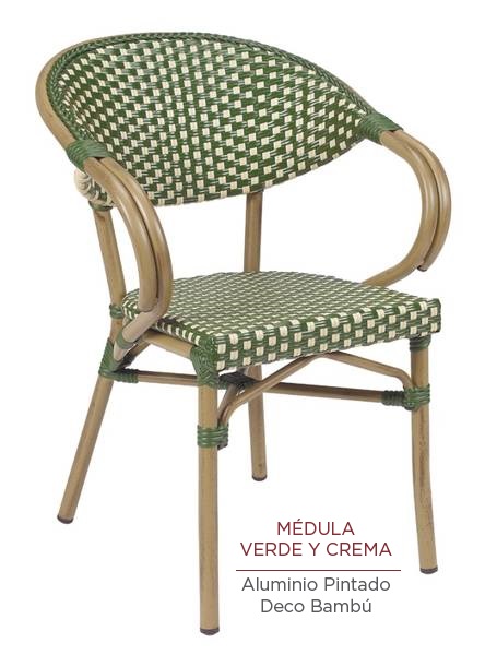 4090 sillon bambu verde crema