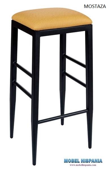 4591 banqueta negro tapizado mostaza