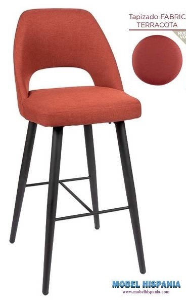 6032-banqueta-negro-tapizado-terracota 6032 banqueta negro tapizado terracota