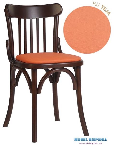 6140-PLUS-silla-nogal-tapizado-teja 6140 PLUS silla nogal tapizado teja