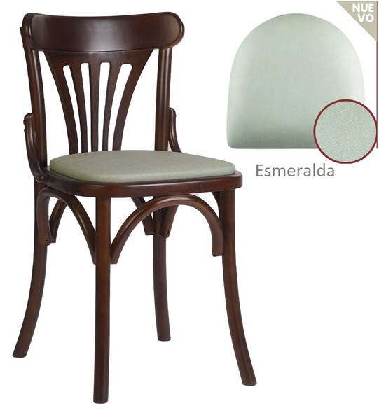 6150 PLUS silla nogal tapizado esmeralda