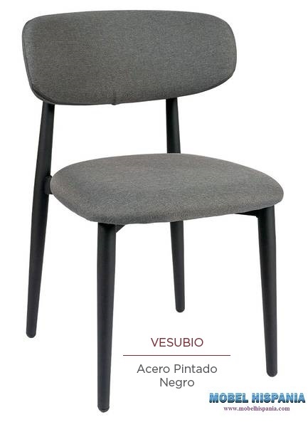 6725 silla negro tapizado vesubio