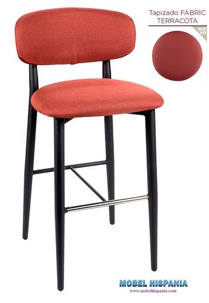 6735 banqueta negro tapizado terracota