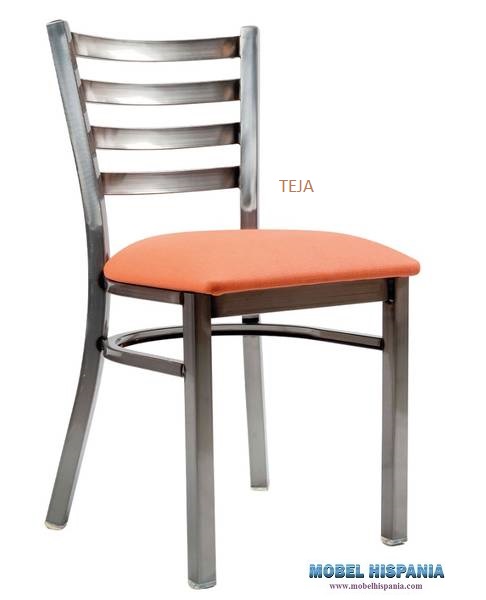 157-silla-acero-latonado-tapizada-teja 157 silla acero latonado tapizada teja
