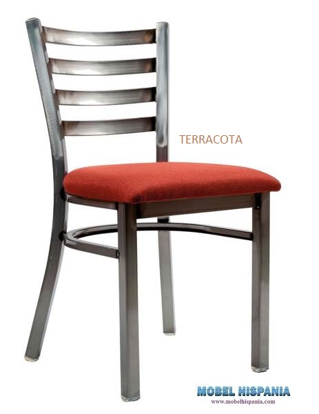 157-silla-acero-latonado-tapizada-terracota 157 silla acero latonado tapizada terracota