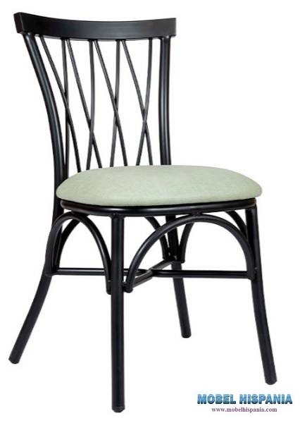 168-Silla-alu-negra-tapizada-esmeralda 168 Silla alu negra tapizada esmeralda