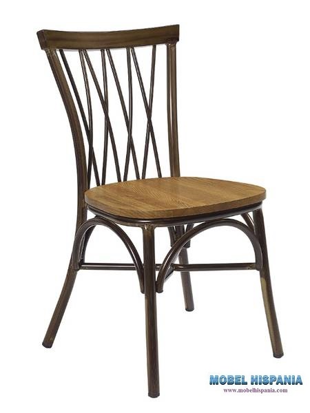 168-Silla-alu-nogal-madera 168 Silla alu nogal madera