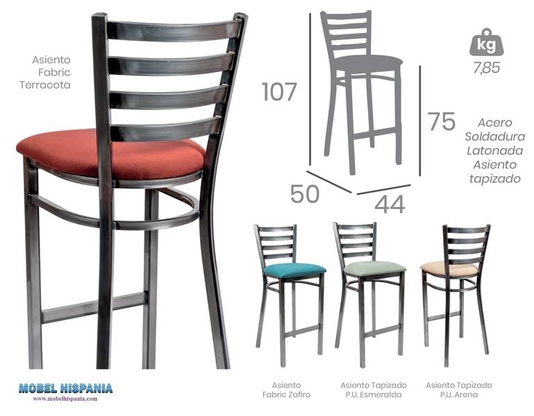 182 taburete latonado tapizado terracota 1 1