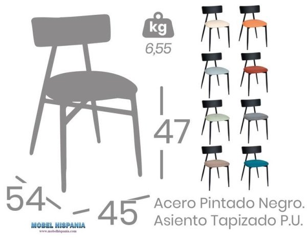 141 silla negro tapizado 1