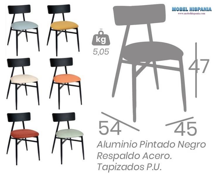 181 silla negro tapizado