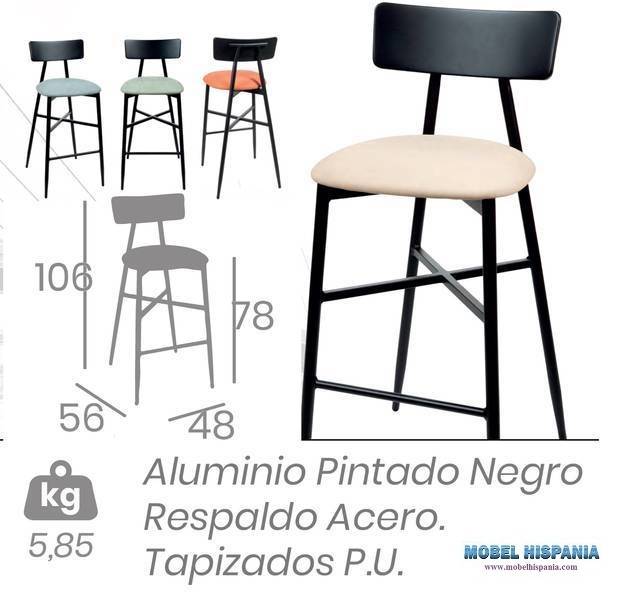 381 taburete metal tapizzado 1