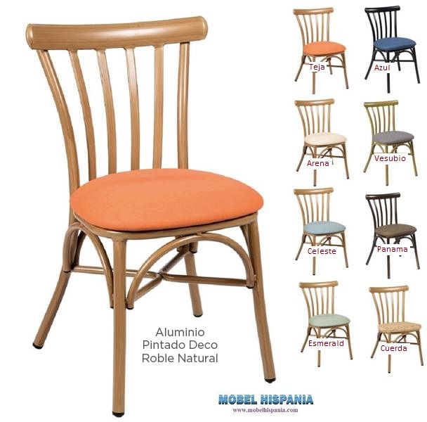 164 silla alu roble natural tapiza teja 1 1