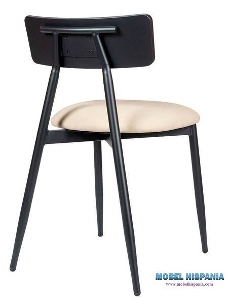 141 silla negro tapizado arena trasera