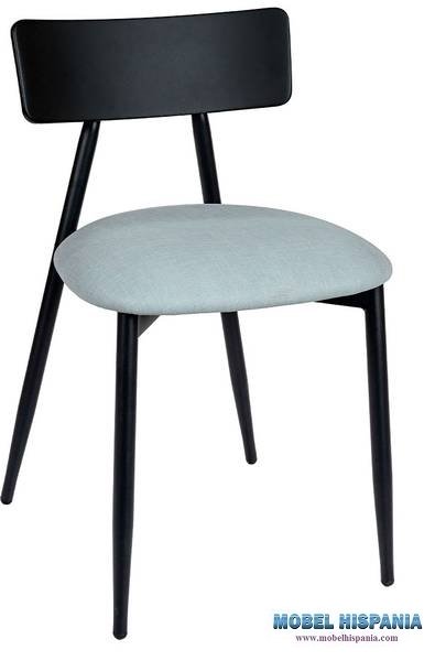 141 silla negro tapizado celeste
