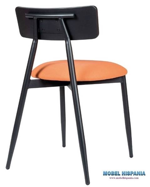 141 silla negro tapizado teja 1