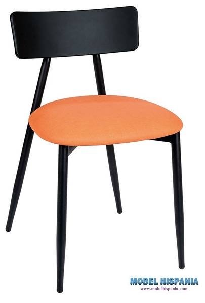 141 silla negro tapizado teja