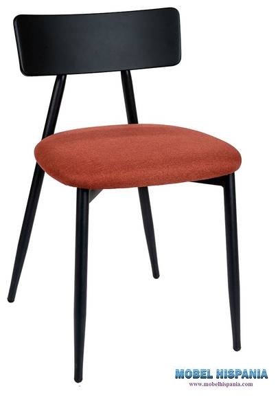 141 silla negro tapizado terracota