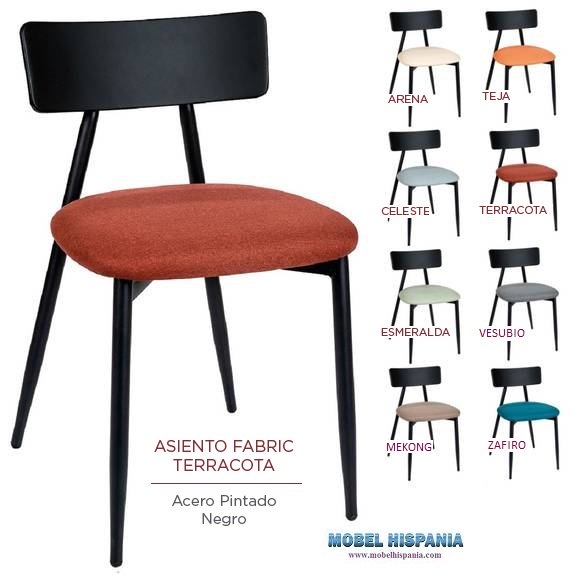 141 silla negro tapizado