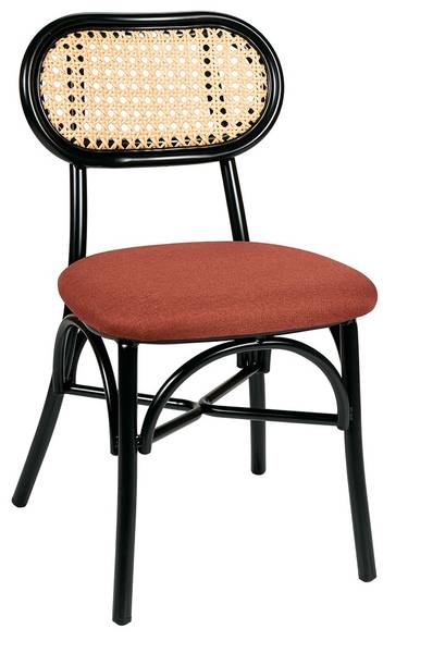 148 NEW silla Negro Tapizado Terracota