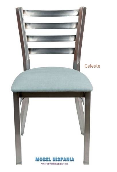 157 silla acero latonado tapizada 1
