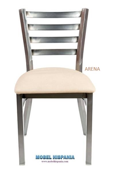 157 silla acero latonado tapizada 3