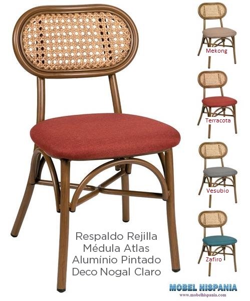 162 new silla Nogal Claro Tapizado Terracota 1 1