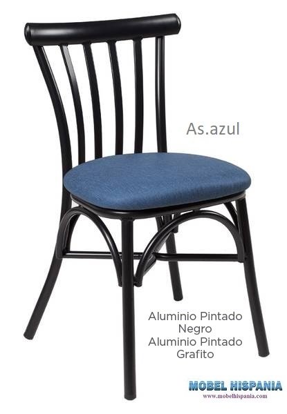 164 silla alu negra tapiza azul