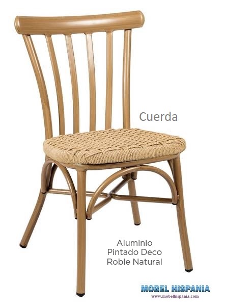 164 silla alu roble natural cuerda